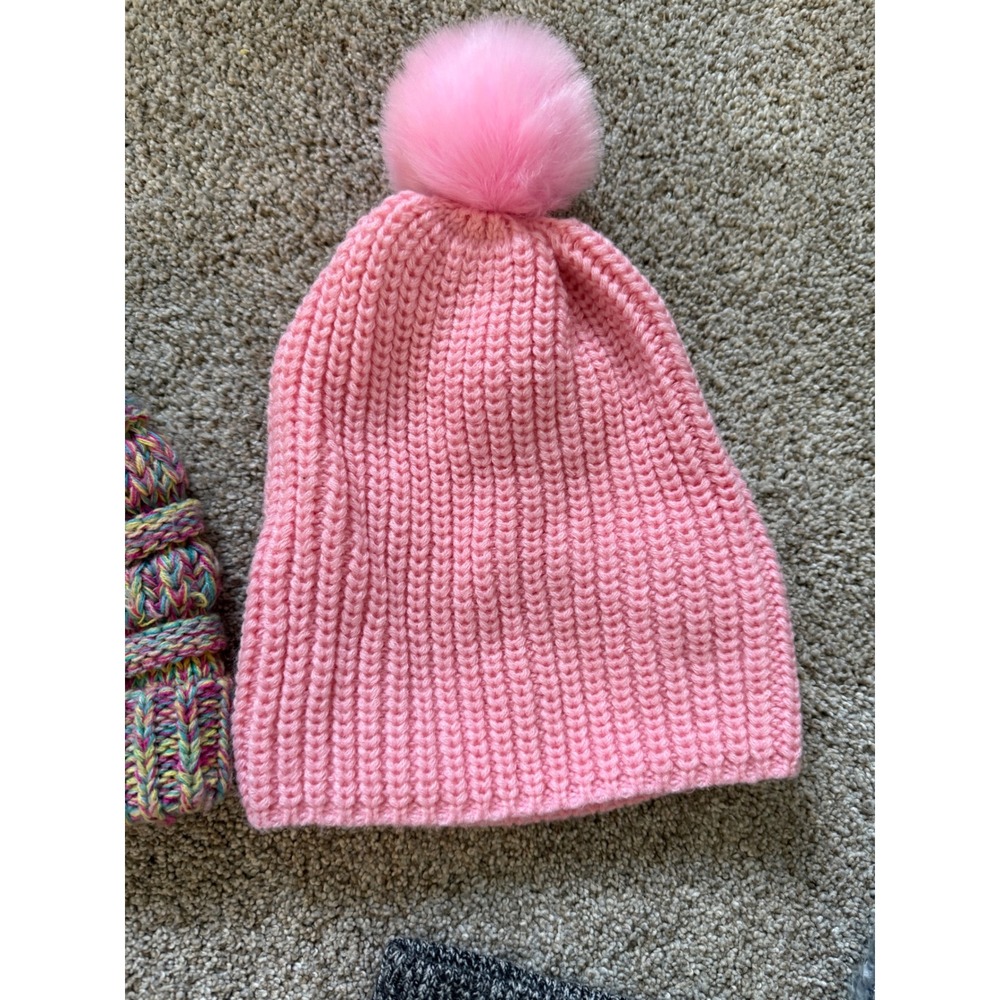 Kids beanie lot and Headband Bundle Colorful Pink Gray Winter Knit The place, CC - Picture 6 of 10